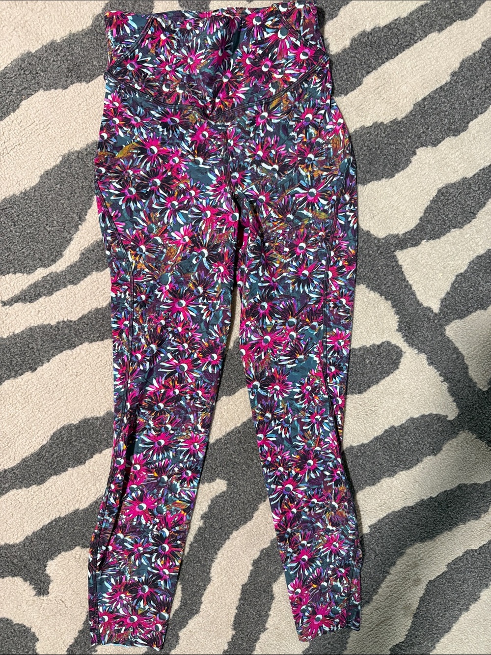 lululemon athletica Pink & Blue Floral High-Rise Leggings